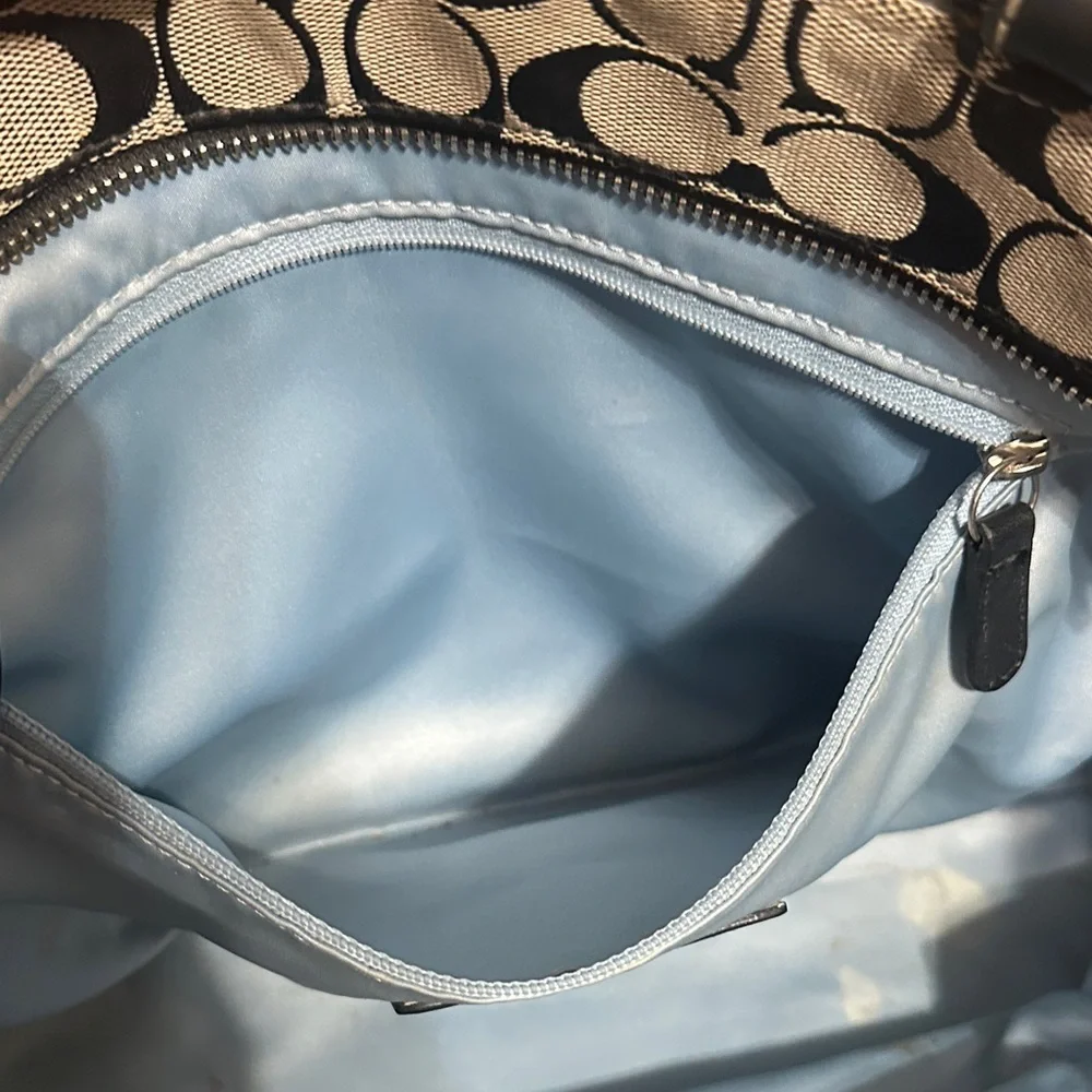 Coach Black and Cream Signature Tote and Wallet Set - Picture 5 of 16